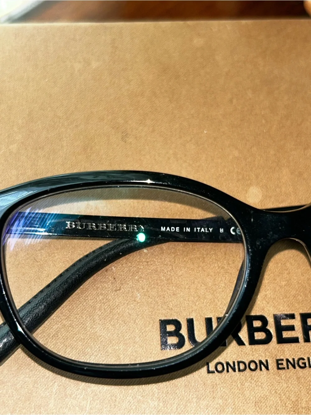 Burberry Black Acetate Wayfarer Glasses B 2148 Q 3001 3428 34▪️17 140 -Used-